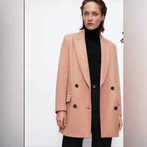 Zara blush pink jacket oversized blazer XS